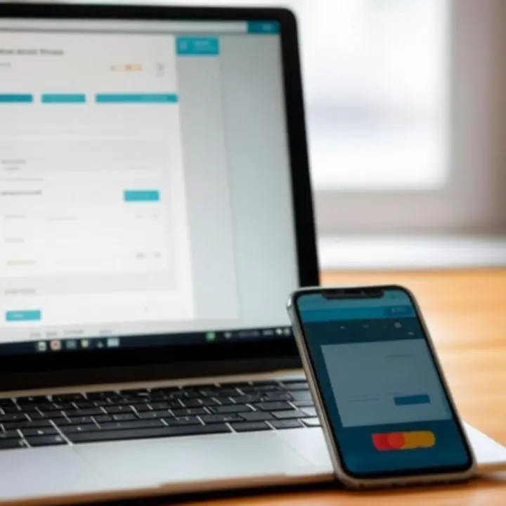 Abstract high-tech illustration representing secure online checkout.