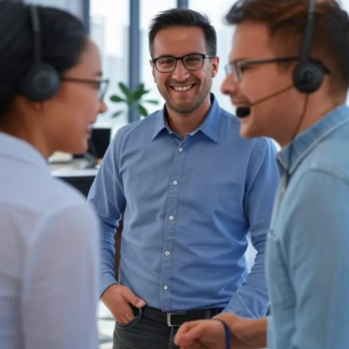Australian customer support team assisting shoppers via headsets and laptops.