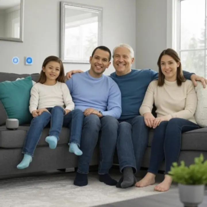 Smart home devices integrated throughout a modern Australian living space